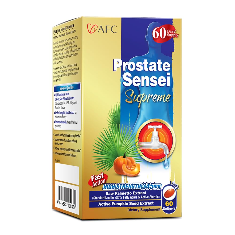 AFC Japan Prostate Sensei vitamin E softgel provides antioxidant support and hair health.
