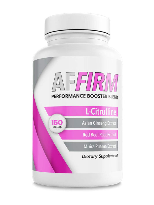 Affirm Nitric Oxide Booster bottle for Women supports daily circulation and energy.