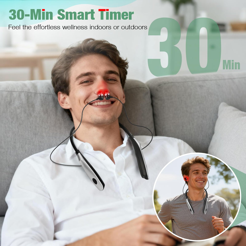 30-minute auto-off timer on AFFLAT red light device for easy sessions.