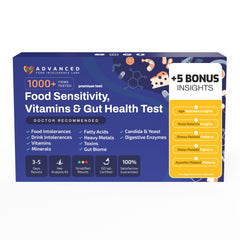 AFIL Upgraded 1000+ foods test kit front view for at-home wellness insights.