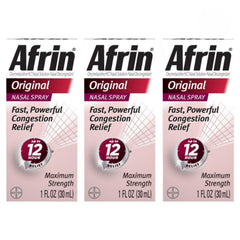 Afrin Original Maximum Strength 1 oz bottle in a three-pack for quick relief