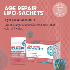 AFT Age Repair liposachets box-wrapped featuring branding and dosage information.