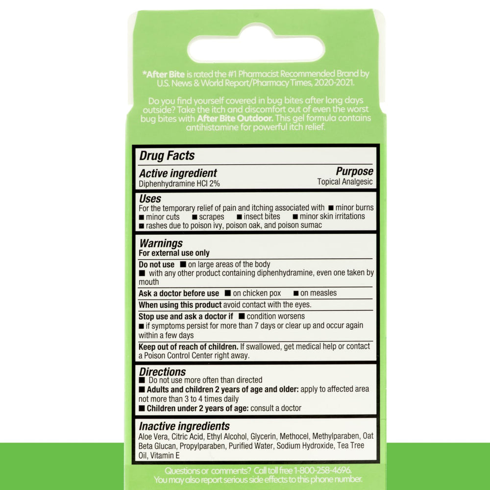 After Bite Outdoor Formula pocket-pack for travel emergencies.