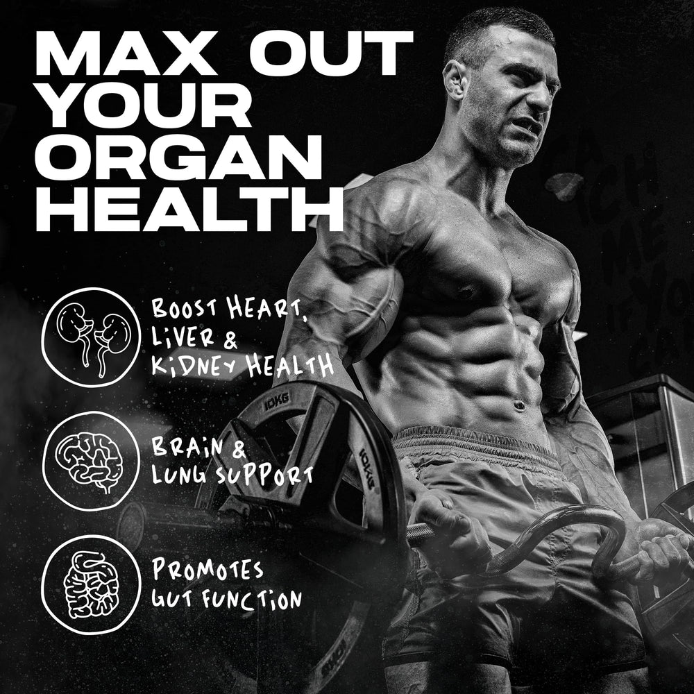 AfterDARK OrganX capsules close-up suggest easy daily supplementation for organ wellness.
