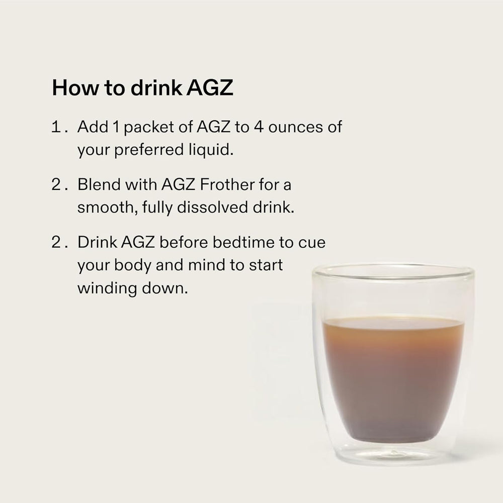 AG1 AGZ Sleep Drink frother included for a smooth beverage