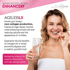 AgelessLX capsule in hand shows easy daily regimen.