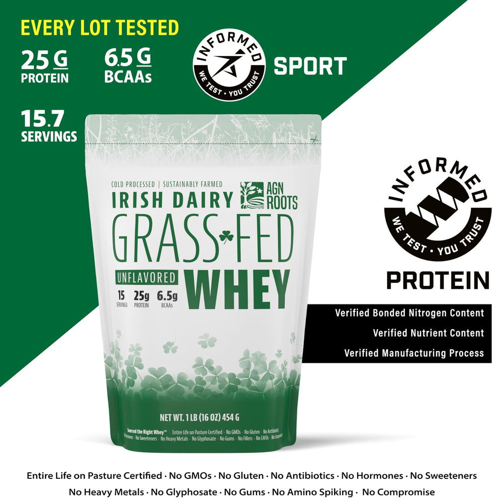 AGN Roots whey benefits visual, higher natural BCAAs per serving for workouts