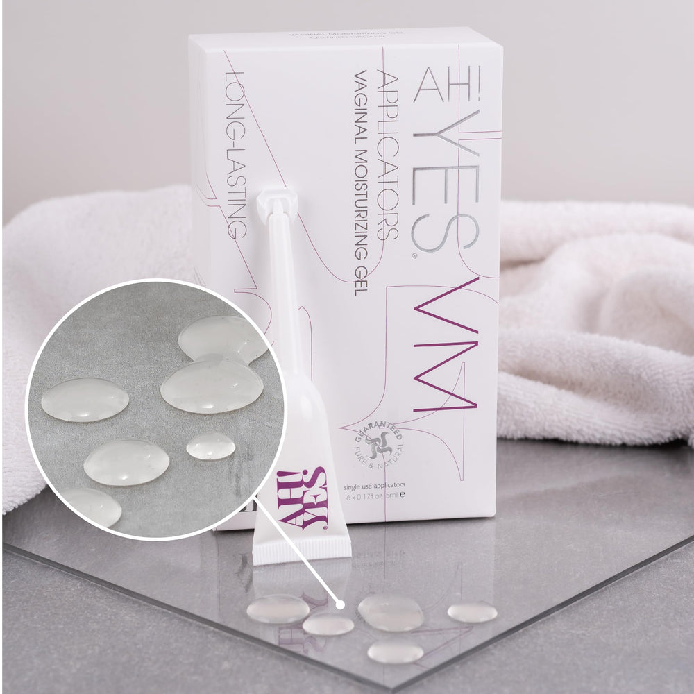 AH! YES VM label close-up showing pH-matched formulation benefits.