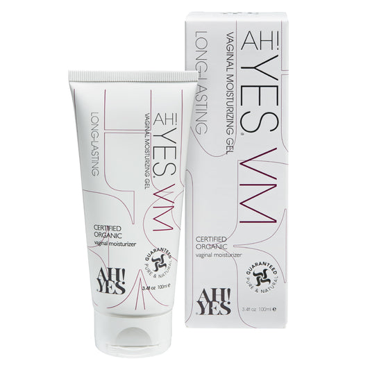 AH! YES VM water-based vaginal moisturizer bottle for quick, long-lasting hydration.