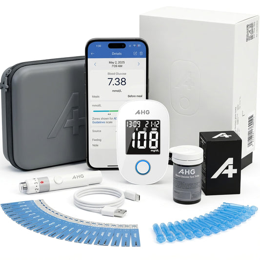 AHG smart glucose monitor kit with 8-sensor display for stable readings