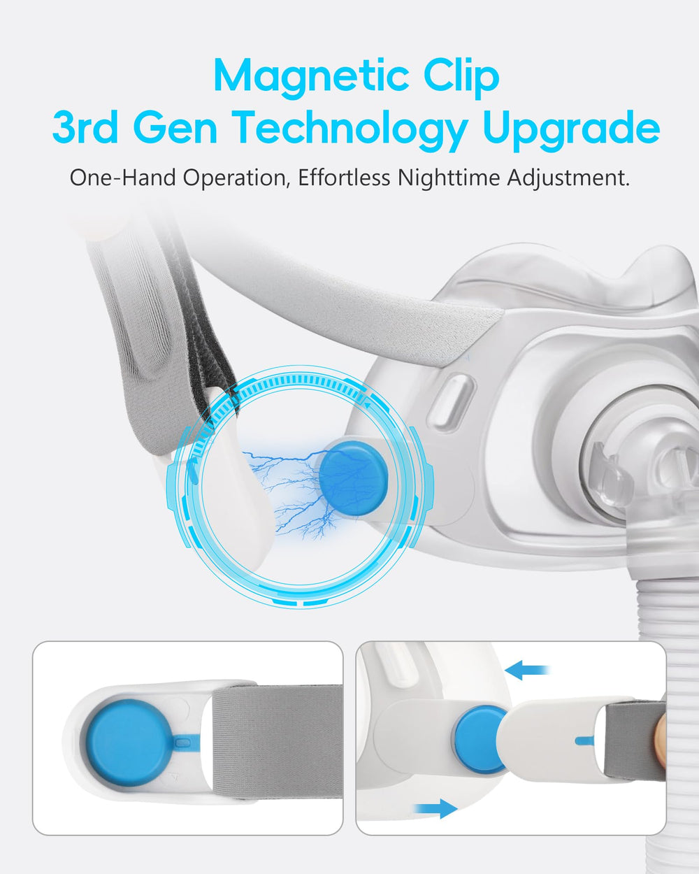 AHIYIYI CPAP magnetic clips close-up highlight easy fitting