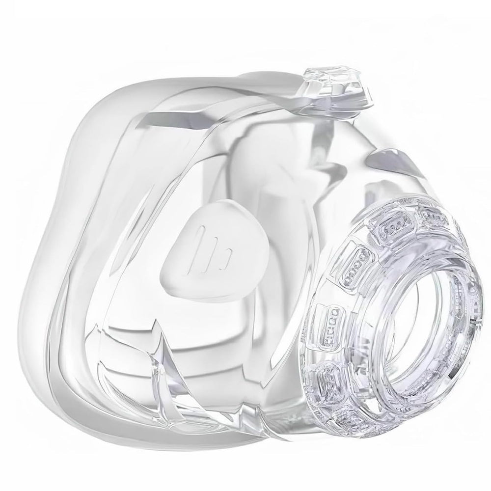 AICANMOU Mirage FX nasal cushion close-up showing skin-friendly silicone for comfort.