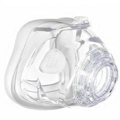 AICANMOU Mirage FX nasal cushion close-up showing skin-friendly silicone for comfort.