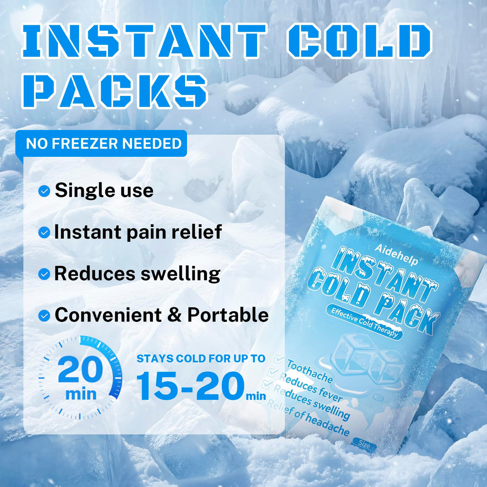 Disposable ice packs 4.3x5.9 inch in a compact form for travel