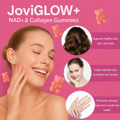 Close-up of AIFBENK Jovi Glow+ gummies highlighting tasty beauty support