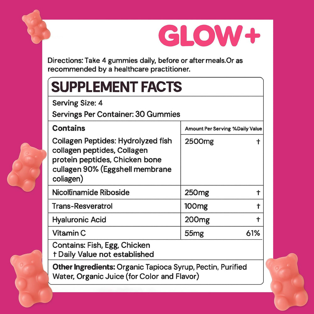 AIFBENK Jovi Glow+ bottle shows hyaluronic acid for skin hydration