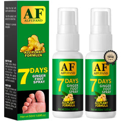 AIFUFAND 7 Days Ginger Foot Spray bottle delivering a refreshing mist for daily foot care.