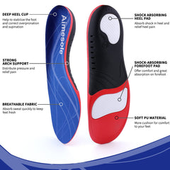 Aimesole high-arch pronation support, midfoot focus, promotes alignment and comfort over long shifts.