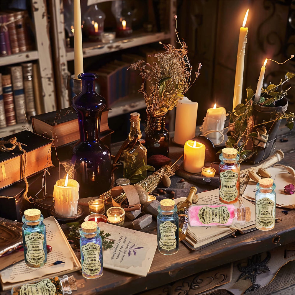 Ainswei candle making crystals adding color and intention to craft rituals