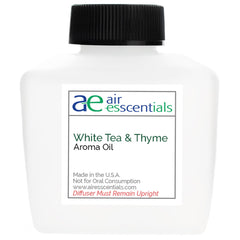 Air Esscentials White Tea Thyme diffuser oil bottle for long-lasting ambient scent.