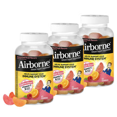 Airborne Vitamin C Gummies bottle with assorted fruit flavor for daily wellness.