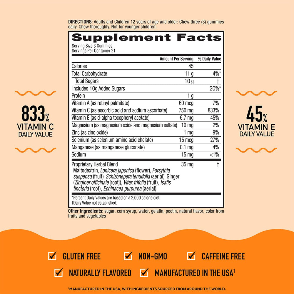 Airborne antioxidants banner highlights vitamins C & E and selenium benefits.
