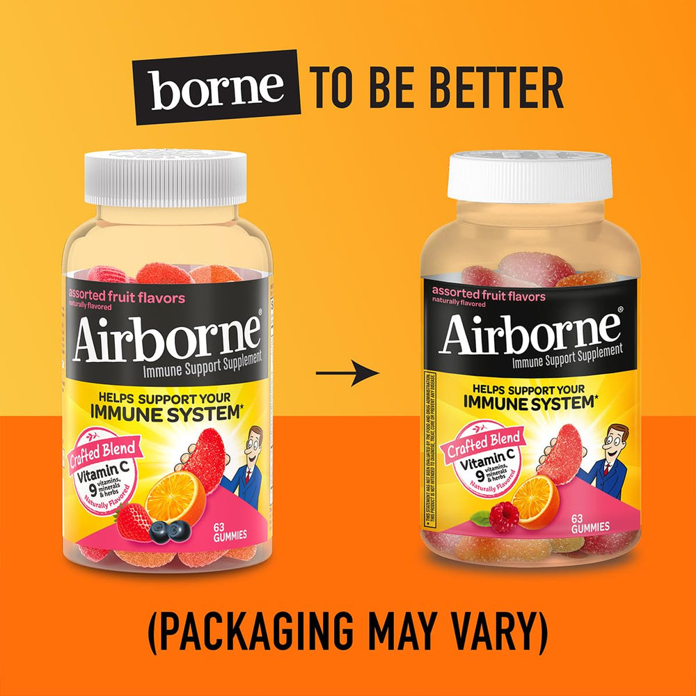 Airborne bottle being opened, showing easy pouring of gummies.