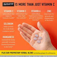 Airborne chewables berry citrus tablets closeup highlighting flavor and vitamin C benefits
