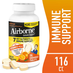 Closeup of Airborne 13 nutrient immune blend highlighting diverse ingredients