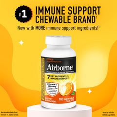 Airborne immune-support vitamins with zinc and selenium on display for antioxidant support.