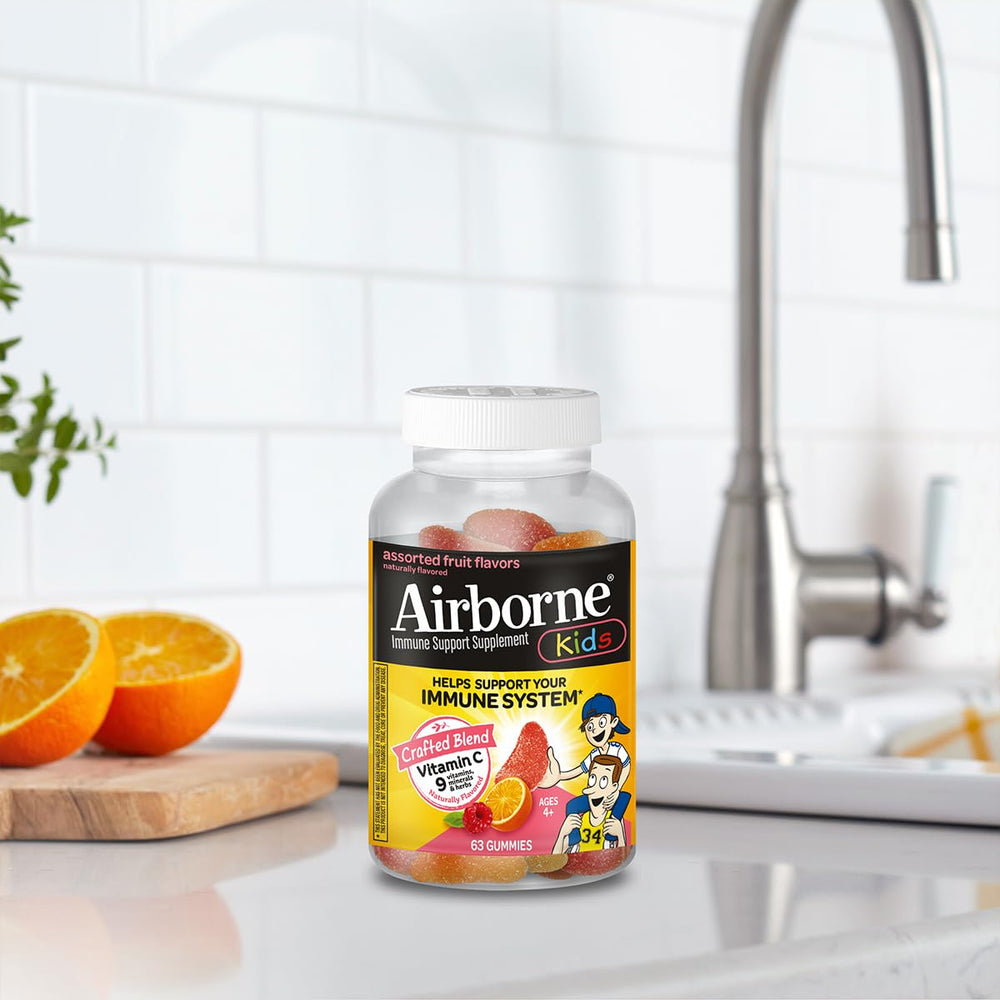 Airborne Kids pack of two gummies visual showcasing quantity.