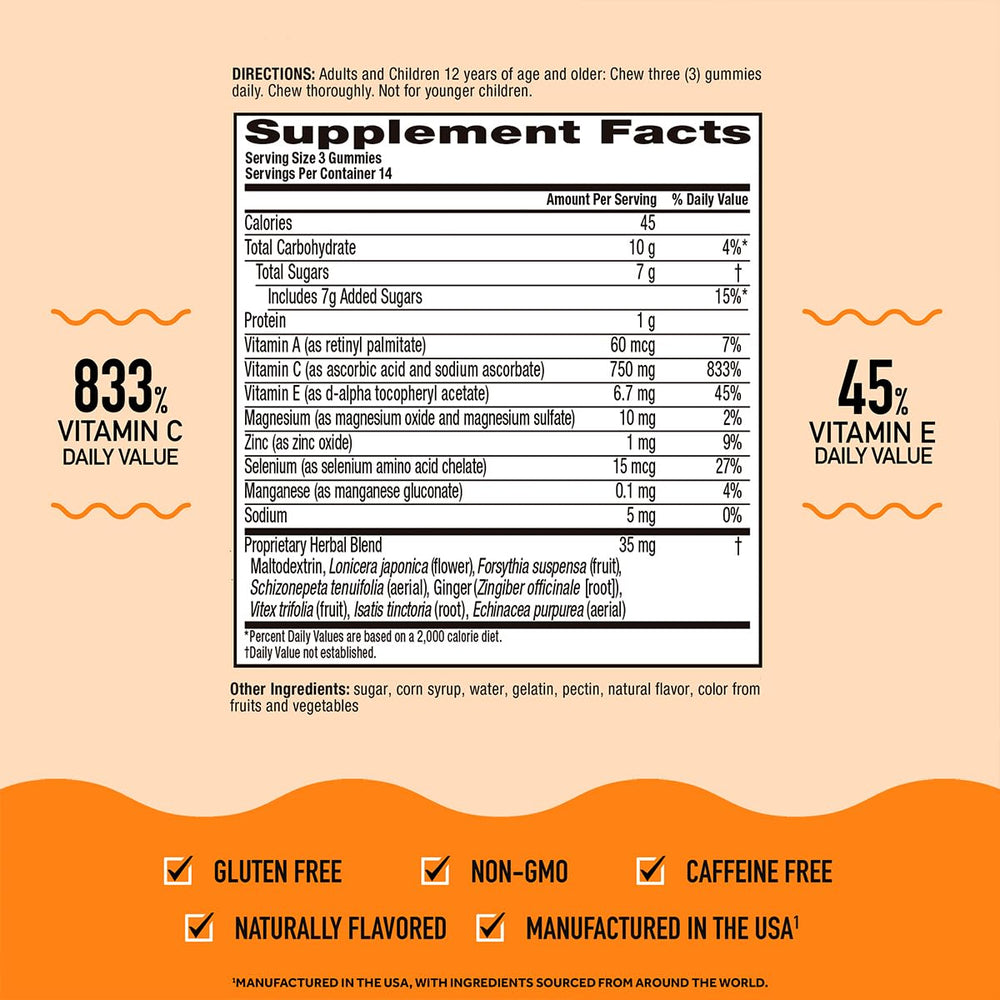 Airborne on-shelf packaging highlights gluten-free formula and antioxidant blend