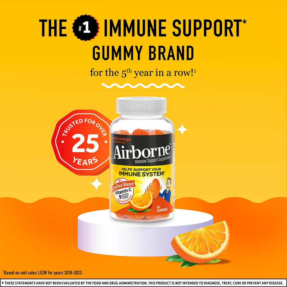 Airborne Vitamin C 750mg per serving label emphasizes potent daily dose