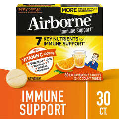 Airborne zesty orange flavor effervescent drink ready to boost daily immunity