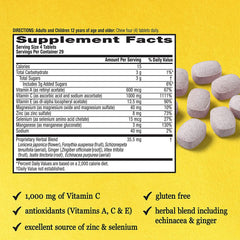 Airborne zinc vitamin C antioxidants packaging emphasizing essential nutrients