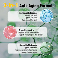 Airboy NAD booster label with resveratrol and quercetin antioxidants.
