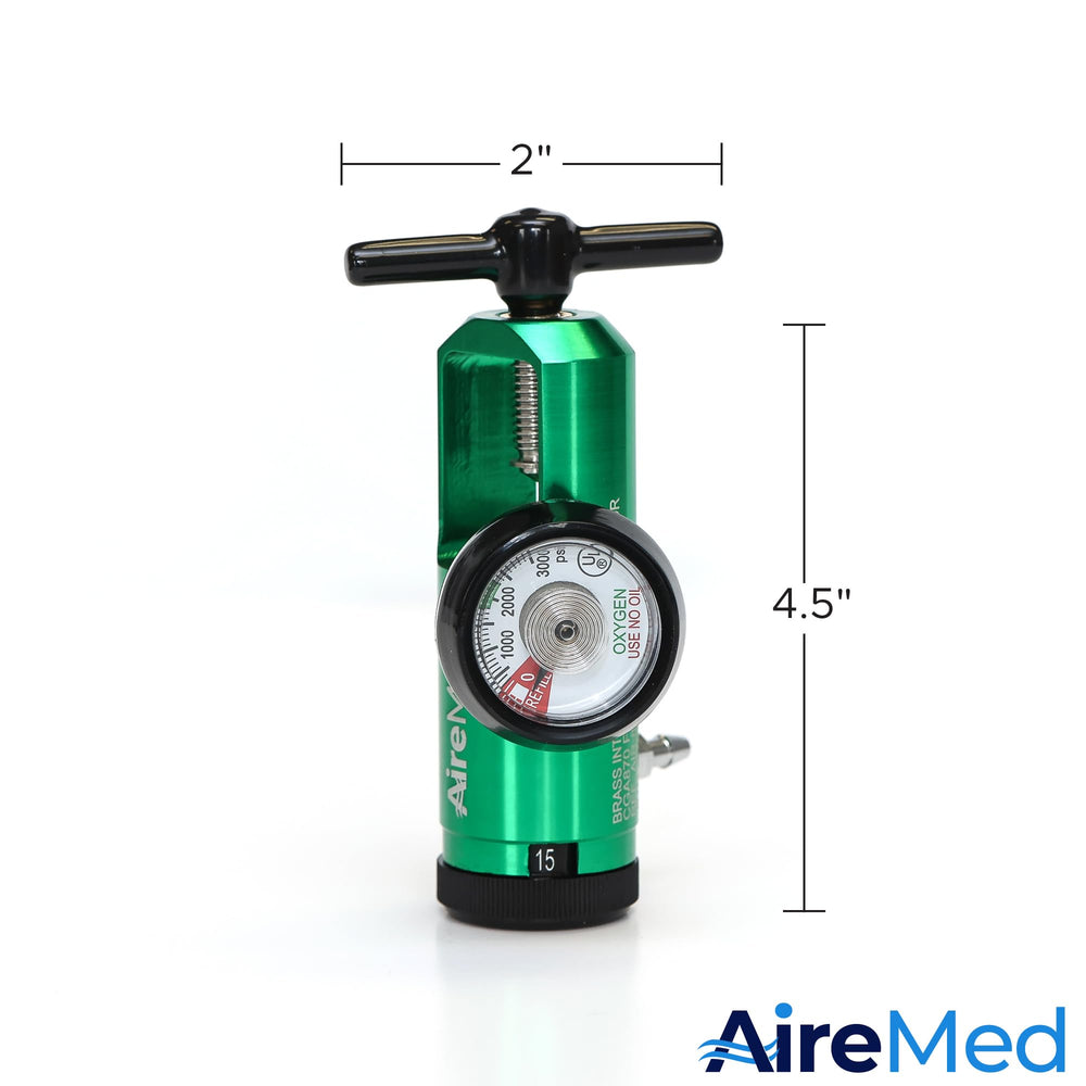AireMed regulator CGA-870 fit ensures broad compatibility with standard cylinders