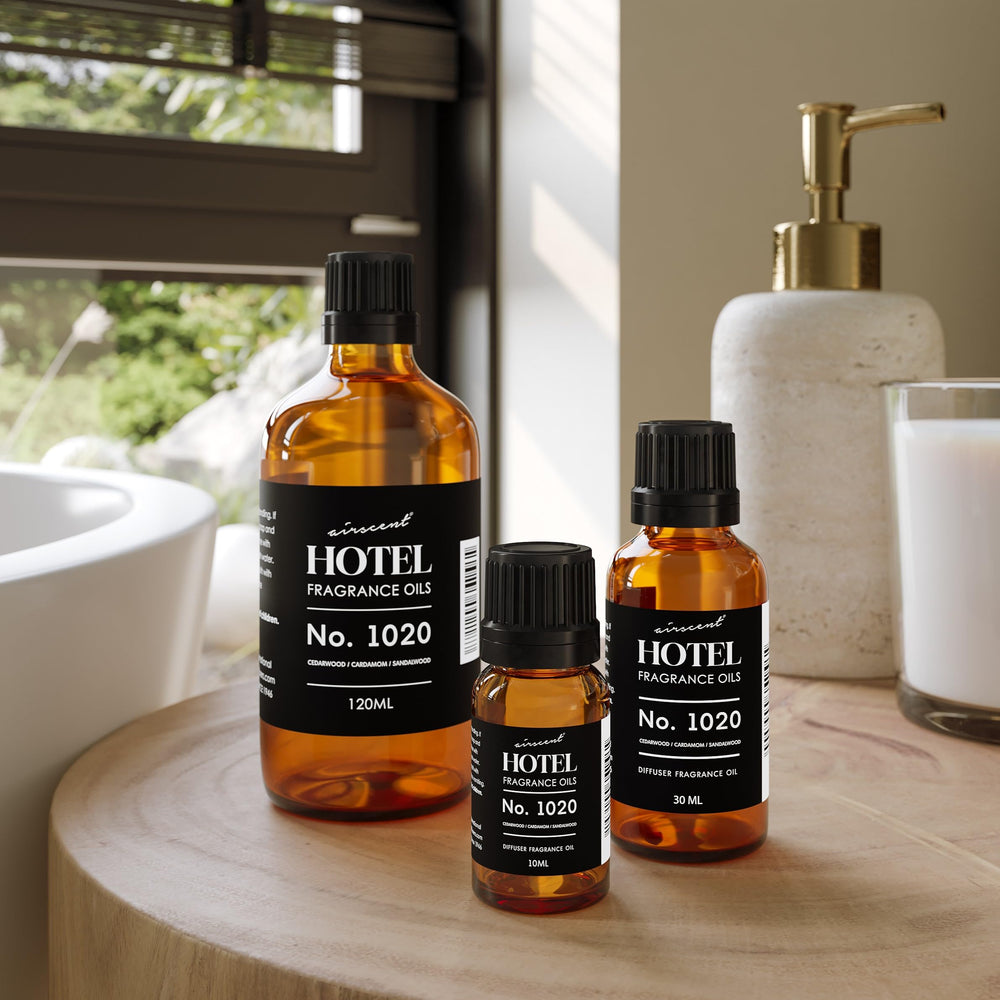 Air-Scent No. 1020 bottle inspires hotel-like fragrance in guest rooms.