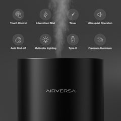 Airversa 100mL glass bottle reduces refills during long sessions.