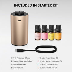 Airversa ANX Titanium 24K Aura diffuser provides warm amber ambience in any room