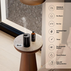 Airversa premium metal diffuser in red-pink finish enhances room ambiance.