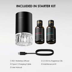 Airversa battery powered diffuser illustrating portable scent on the go