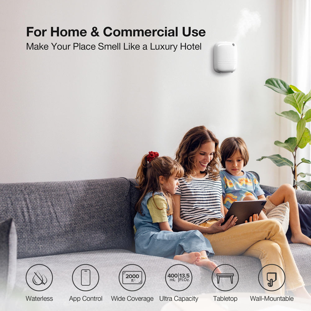 Airversa Sleekpoint app control screen enabling scheduling and scenes.