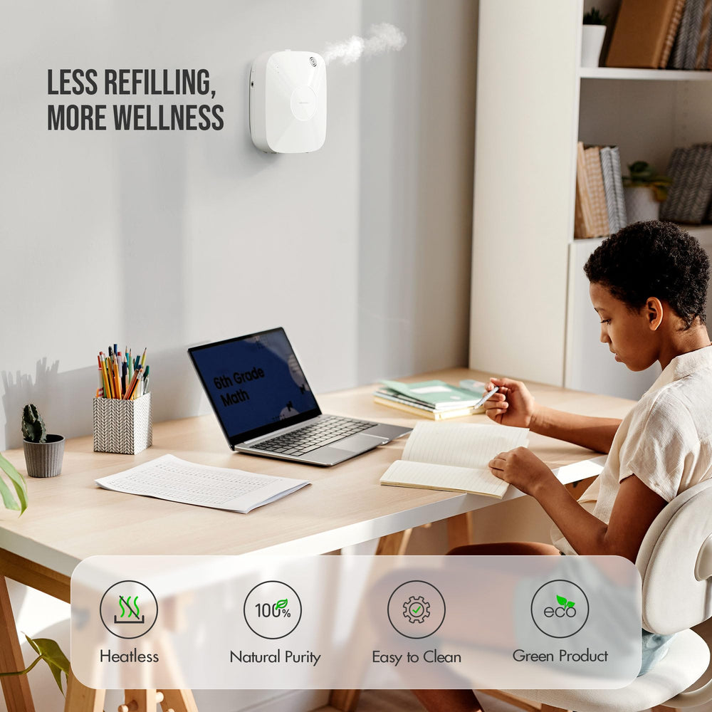 Airversa diffuser shown both wall-mounted and tabletop