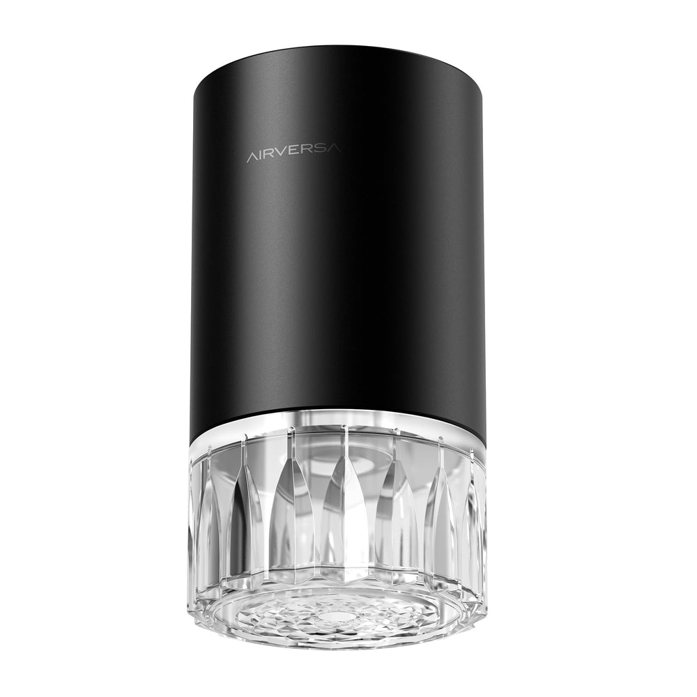 Airversa waterless diffuser with sleek design enhances room ambiance through pure essential oil diffusion.