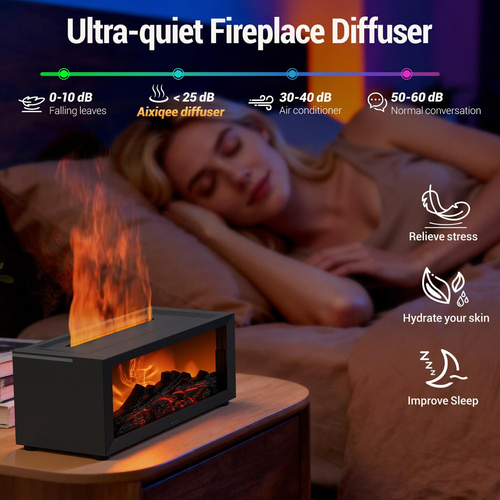 Aixiqee remote-controlled diffuser enables easy mist and lighting adjustments.