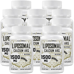 AJAXERRUE Liposomal Ca AKG bottle promoting daily energy support.