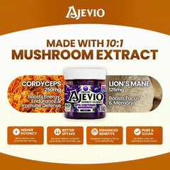 Ajevio gummy close-up showing chewy texture and earthy flavor.