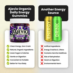 Ajevio vegan, gluten-free, non-GMO label confirming clean ingredients.