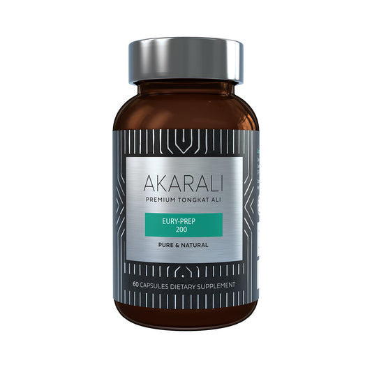 AKARALI Tongkat Ali bottle closeup highlighting premium extract for daily energy